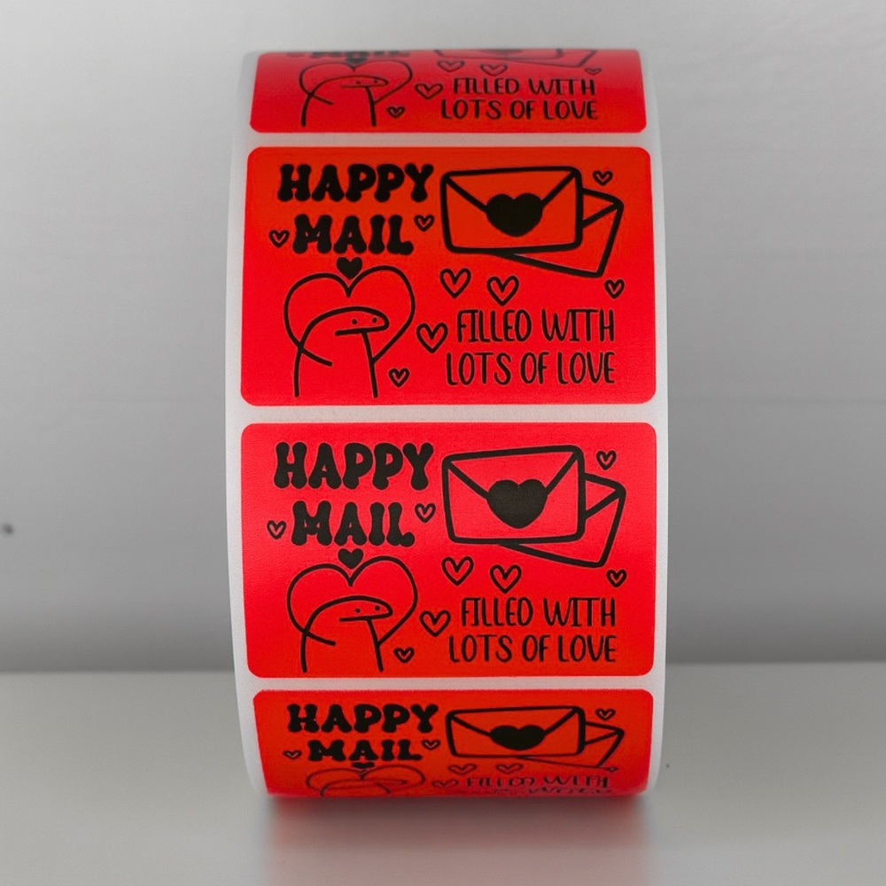 Happy Mail Stickers Filled With Love | Mint Cute Packaging Labels Heart - Picture 7 of 11